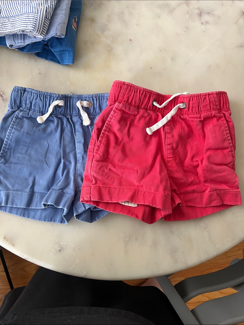 Crewcuts Pink and Blue Drawstring Cotton Shorts